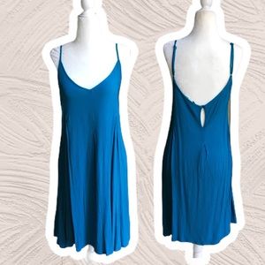 Roxy lightweight Teal Blue Flowy Mini Sundress
